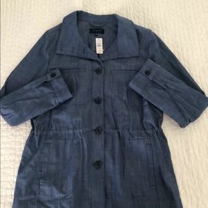 NWT Talbots Chambray Utility Jacket M